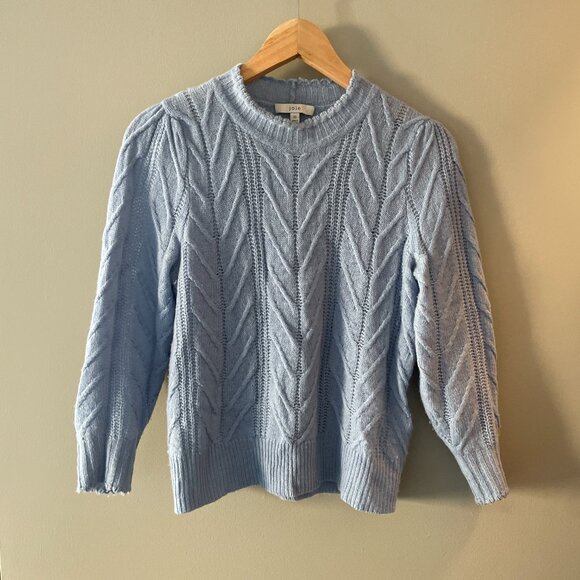 EUC Joie Tenzin Cashmere Wool Mock Neck Sweater Thistle Blue Size XS - Picture 3 of 5